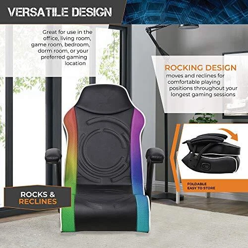 X Rocker I Emerald Floor Rocker Gaming Chair I 2.0 Wired Audio System, Headrest