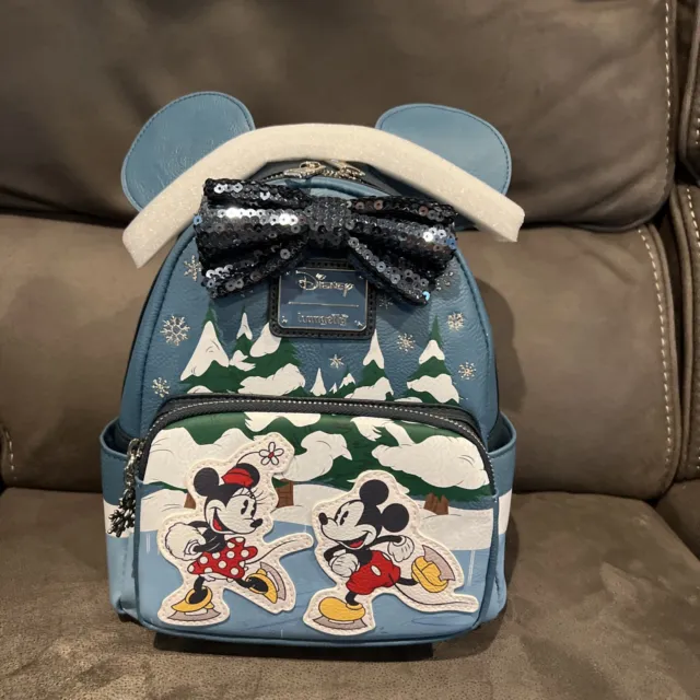 Disney Loungefly Mini Backpack - Mickey & Minnie Let It Snow - Winter Exclusive