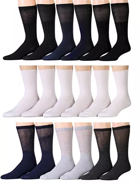 3,6,12 Pairs Diabetic Crew Circulatory Socks Health Mens Cotton 9-11 10-13 13-15