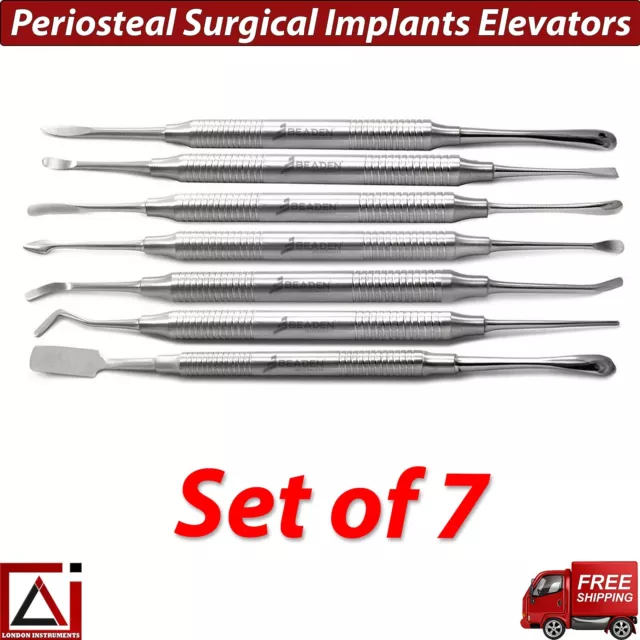 Set of 7 Periosteal Elevator Oral Surgery Implant Sinus Lift Dental Instruments