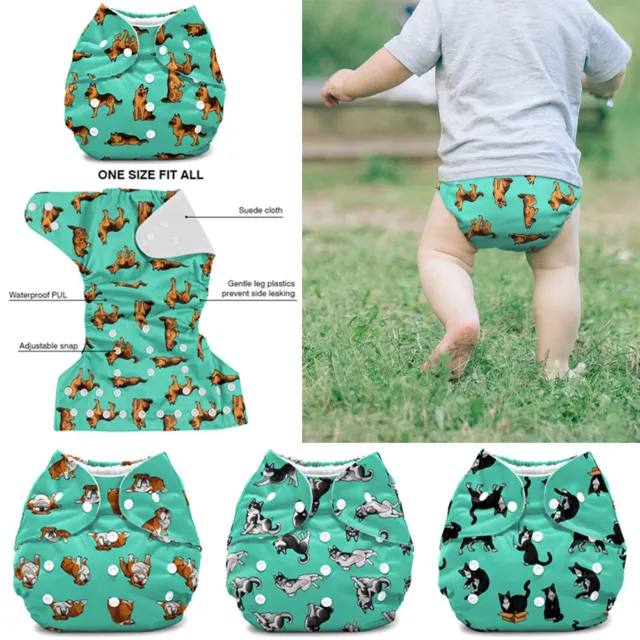 Reusable Baby Cloth Pocket Diaper One Size Adjustable Washable Diaper Nappies