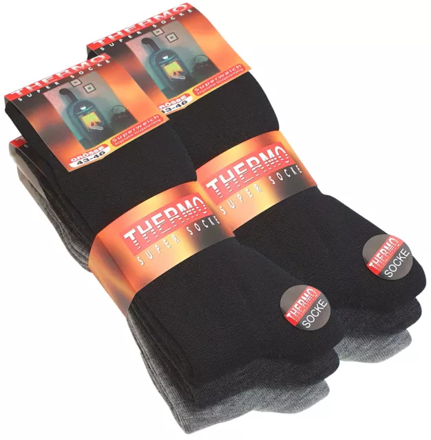 3 oder 6 Paar Herren Thermo-Socken Winter Socken Dicke Strümpfe Vollfrottee