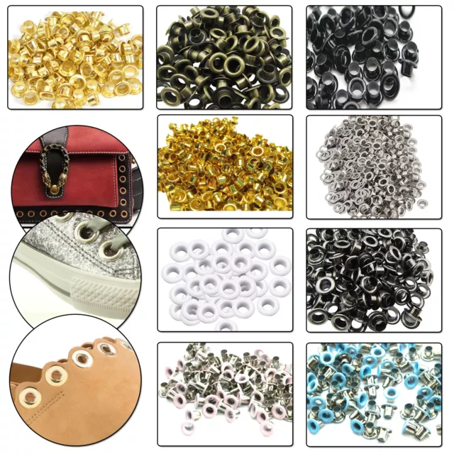 2mm-12mm Eyelet Metal Ring Grommets Washer Leather Craft Repair Banner - 100pcs