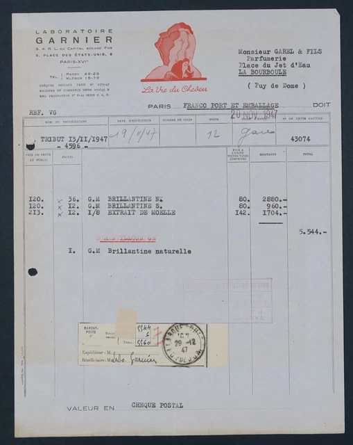 Facture Ancienne Palais De La Nouveauté Paris 1918 - Document Historique
