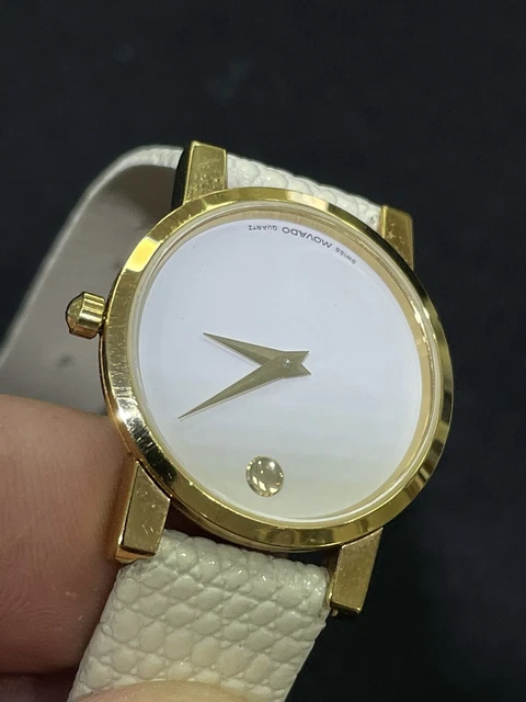 Orologio Movado 87 A1 845 Quadrante Museo Bianco Tono Oro Donna Quarzo 4