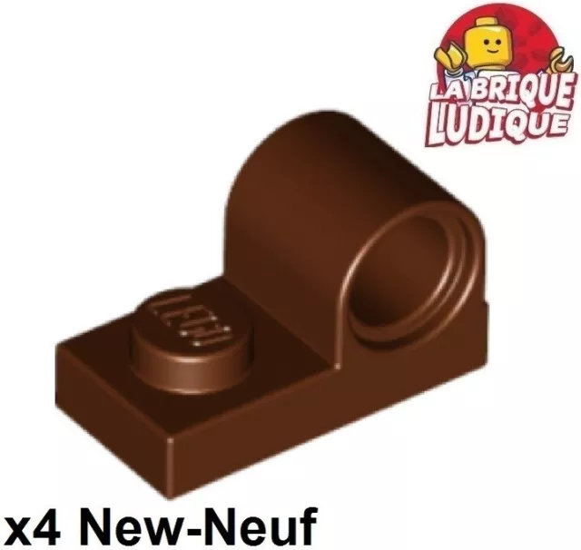 Lego 4x Plate Modified 1x2 Pin Hole on Top trou marron/reddish brown 11458 NEUF