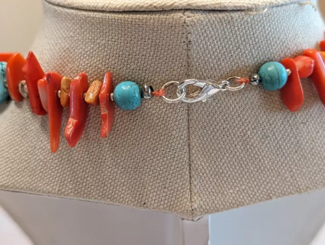 VINTAGE CORAL & Turquoise Bead 30