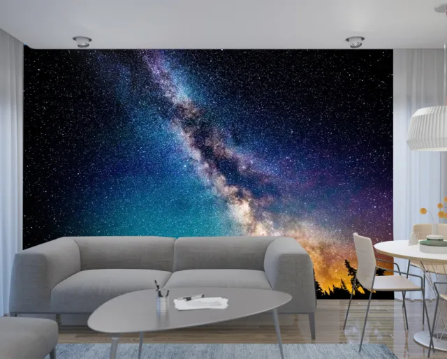 Space Galaxy Stars Planets Night Sky Wallpaper Mural Photo Children Bedroom Deco
