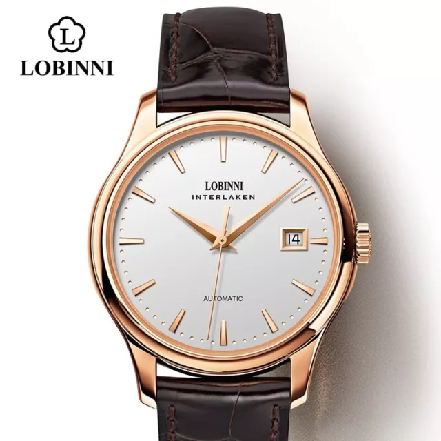 LOBINNI Fashion Business Seagull Automatic Men Mechanical Watches Top Brand L...