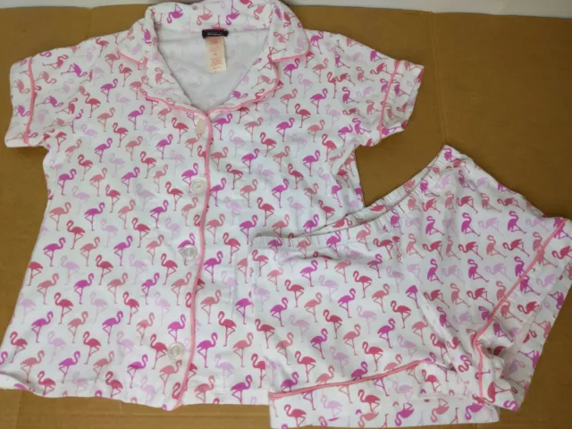 Bed Head Neiman Marcus Flamingo Printed Shorty Pajama Set Sz XS