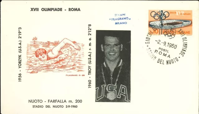 🏅 Olimpiade Roma 1960 - Michael Troy (USA) Oro Nuoto 200 mt farfalla uomini