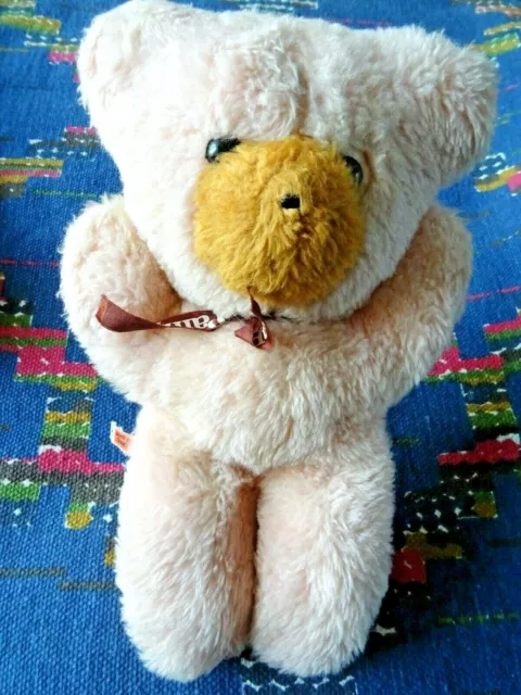 Ib3 /  Doudou Peluche Vintage Ours Chamti Rose Nez Marron 30 Cm Tbe