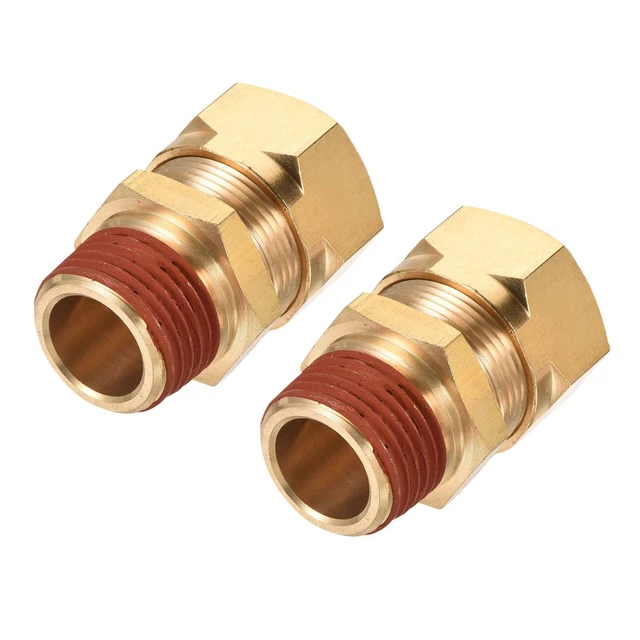 Compression Tuyau Raccord 1/2NPT x 3/4" Tuyau OD Droit Adaptateur Paquet de 2