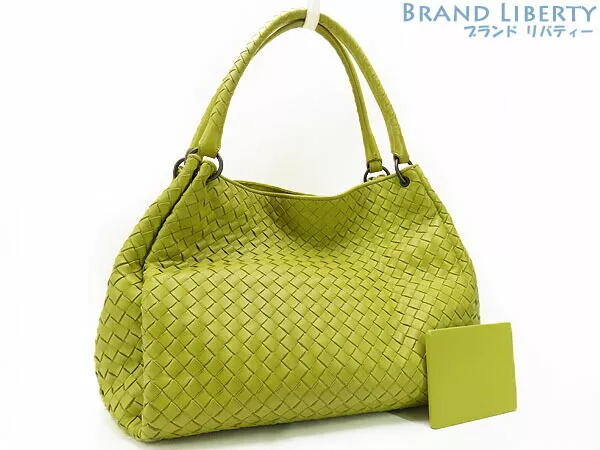 Bottega Veneta Intrecciato Nappa Parachute Bag Tote Shoulder Handbag Citron 2