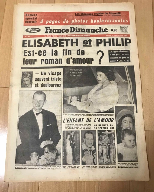 ►France Dimanche 963/1965 - Elisabeth - Sophia Loren - Josephine Baker - Troy