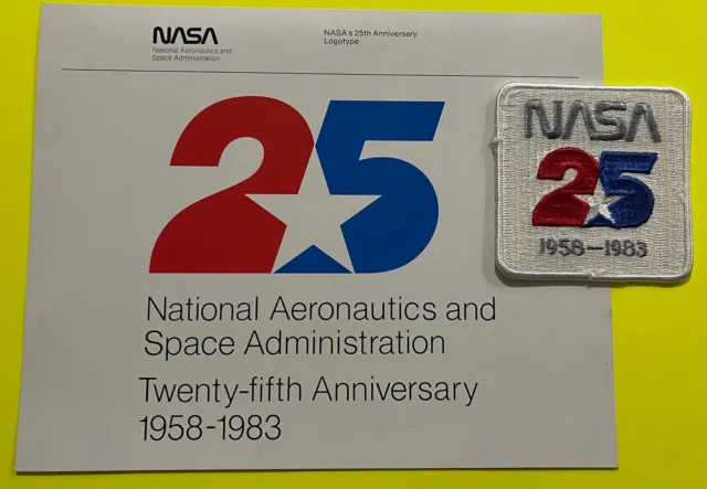 Nasa 25Th Year Anniversary 1958-1983 Patch  & Color Litho