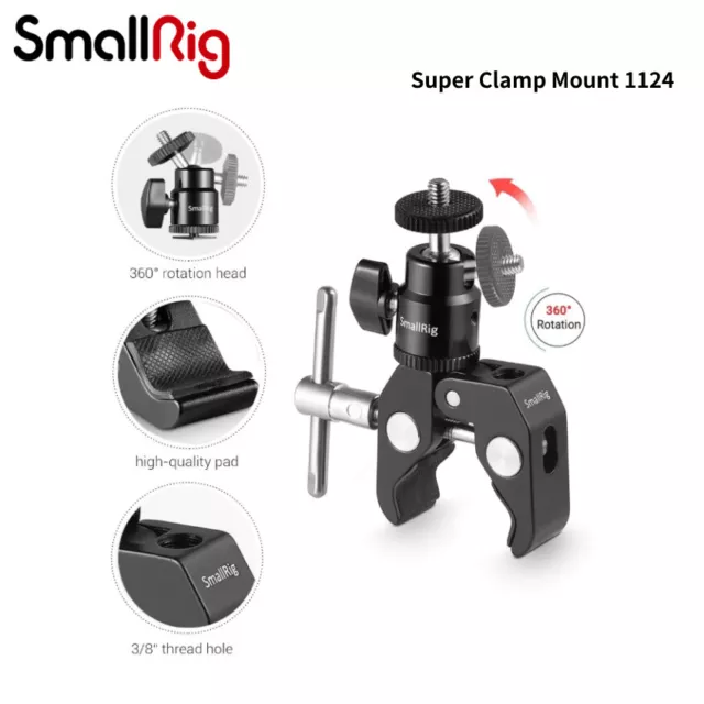 SmallRig Clamp Mount V1 w/ Ball Head Mount Hot Shoe Adapter and Cool Clamp  1124