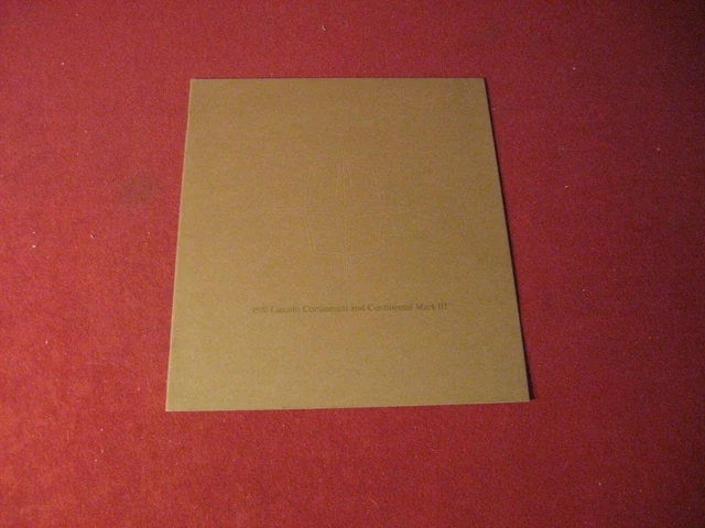 1970 Lincoln Sales Brochure Catalog Booklet Old Original