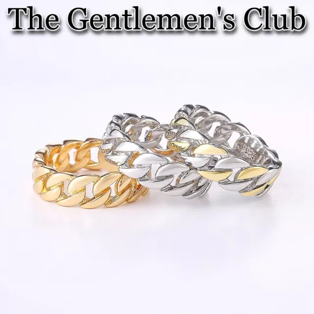 On Sale THE GENTLEMEN'S CLUB, CUBAN CHAIN LINK RING S925 STERLING SILVER SZ 11