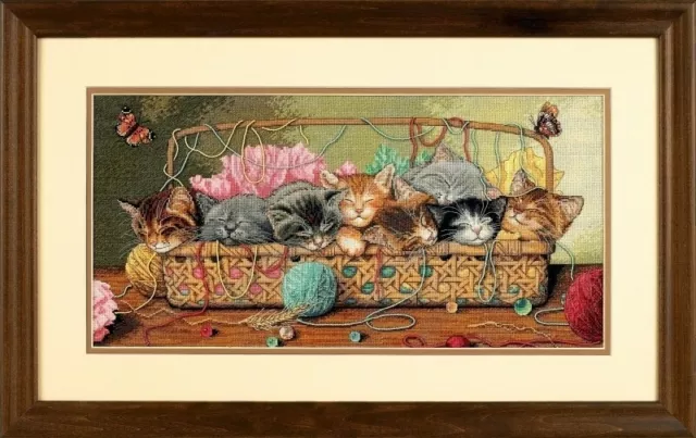 DIMENSIONS GOLD COLLECTIONS "KITTY LITTER" CROSS STITCH KIT Gezahlter Kreuzstick