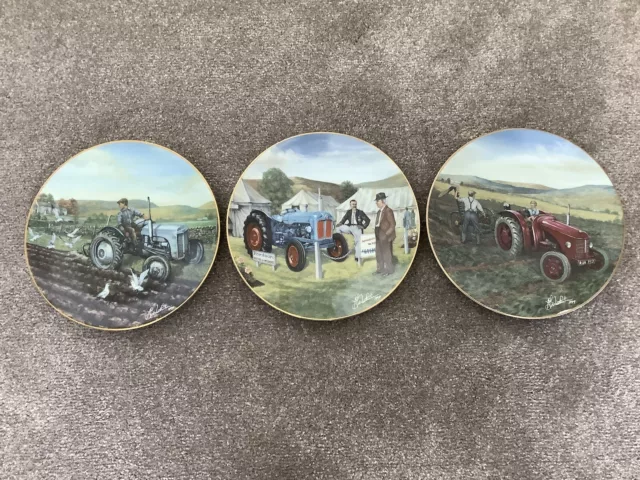 Border Fine Arts James Herriot Tractor Collector Plates Set of 3