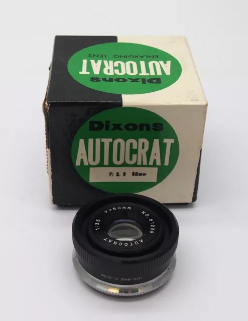 Vintage Dixons Autocrat Enlarging Lens 50mm f3.5 - Good Condition