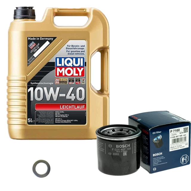 Filtro olio Bosch 5L Liqui Moly funzionamento leggero 10W-40 per Mazda MX-5 II 1.6 16V