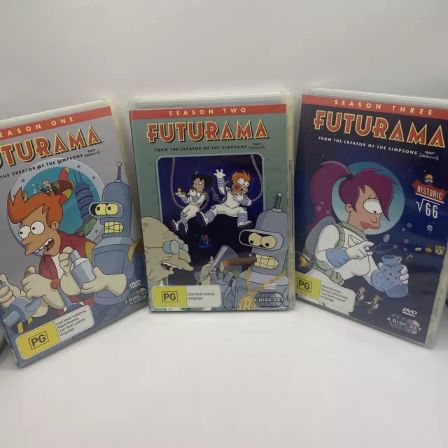 Futurama Seasons 1 2 3 DVD Bundle - Region 4  - Matt Groening - Free Postage