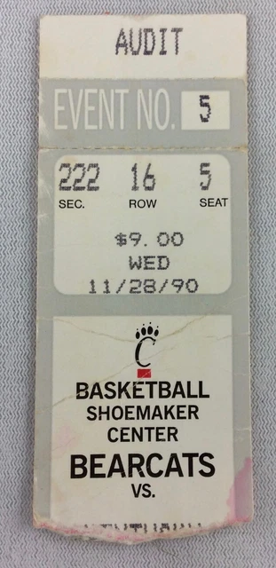 1990 11/28 Kentucky at Cincinnati Basketball Ticket Stub-Jamal Mashburn