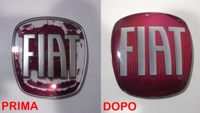 Adesivo 3D Pvc Sticker Fregio Logo Fiat Grande Punto Pulsante Cofano Posteriore