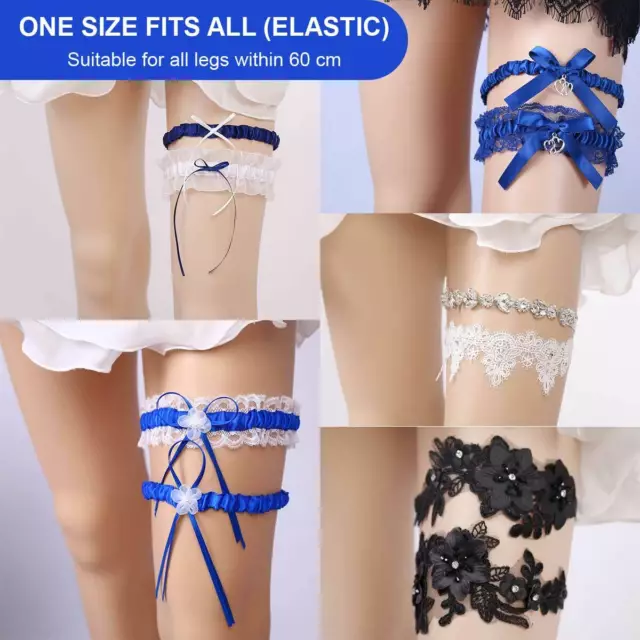 Wedding Bridal Garter Set Lace Floral Satin Tossing Bowknot Keep Throw