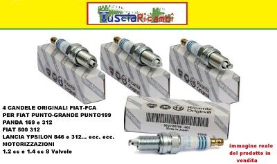 FCA 4 CANDELE ORIGINALI FCA 55190788 FIAT 500 312 GRANDE PUNTO 199 PANDA 169 e 312 