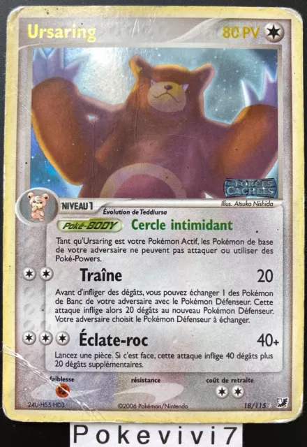Carte Pokemon URSARING 18/115 Holo REVERSE Bloc EX Forces Cachées FR
