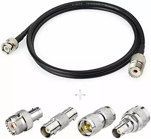 BNC-M-zu-UHF Kabel & PL259/SO239-Adapter-KIT für Amateurfunk-Transceiver,CB-Funk