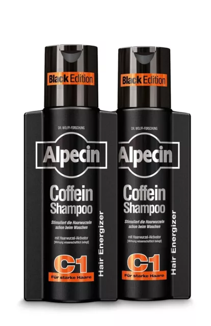 Alpecin Coffein-Shampoo C1 Black Edition - 2 x 250 ml - mit neuem Duft | Natürli