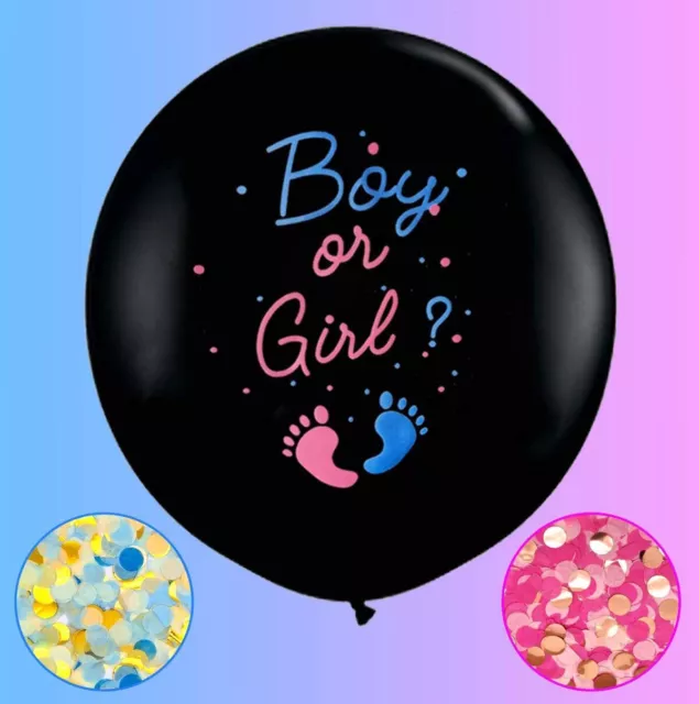 Large Gender Reveal Boy Girl Print Giant Latex Confetti Balons Baby Shower Party