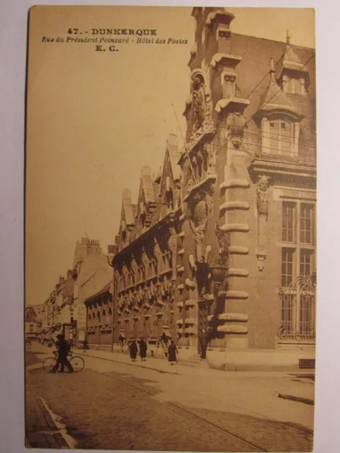 01J5 Cpa 59- Ancienne Carte Postale Dunkerque - Rue Du President Poincare Hotel