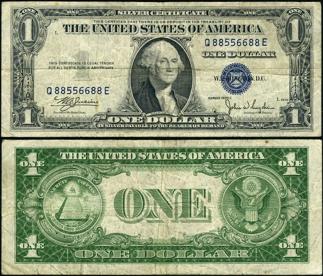 FR. 1612 $1 1935-C Silver Certificate Q88556688E Fine