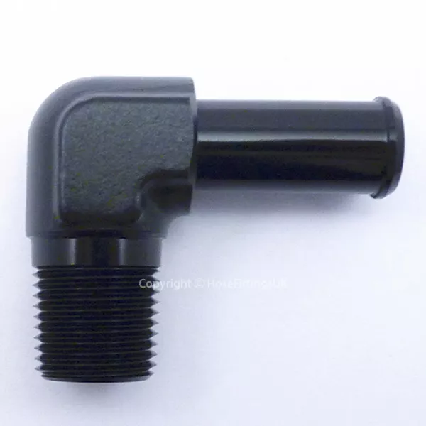 1/8 NPT to 7mm 8mm (5/16) BLACK 90 DEGREE ELBOW PUSH ON BARB TAIL Hose Adapter