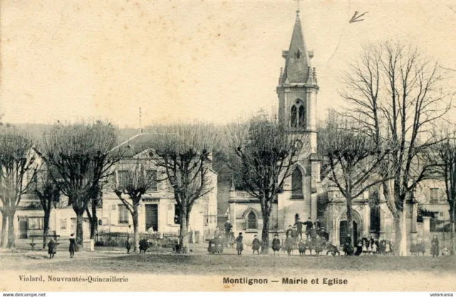 13874 cpa 95 Montlignon - Mairie et Eglise