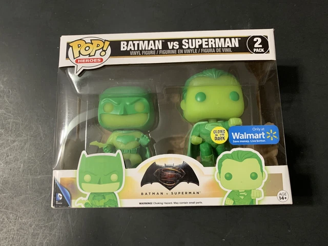 Funko Pop DC Comics Heroes — Batman Vs Superman (Glow GITD 2-Pack) (Walmart Ex)