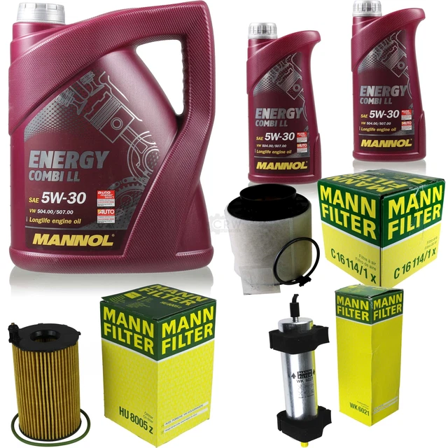 MANNOL Set Ricambio Olio Motore 7 Litri 5W-30 Energy Premium + Filtri Olio, Aria E Abitacolo SCT Germany - 4