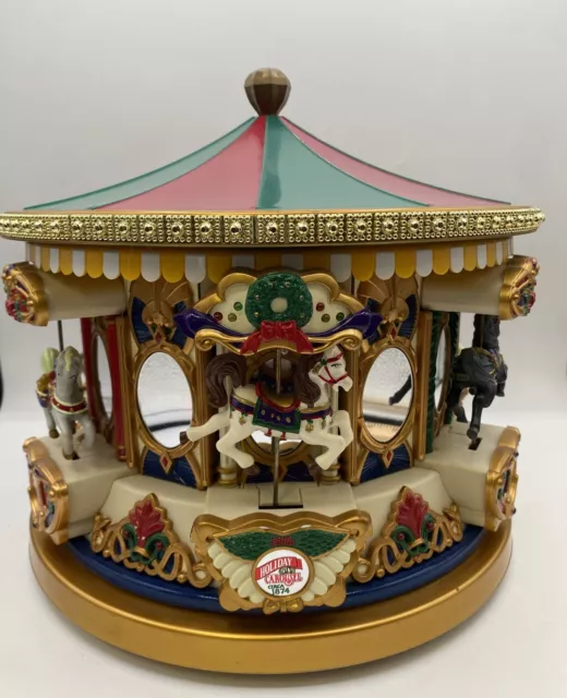 Mr Christmas Holiday Merry Go Round Musical Animated Carousel Carols Works