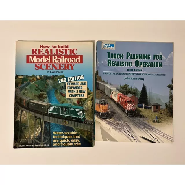 Lote de 2 modelos de libros de trenes ferroviarios de Kalmbach paisajes y operación realistas