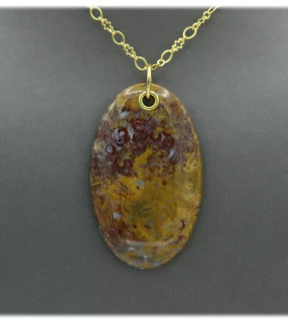 Palma Radice Agata Ciondolo Guarire Pendente Pietra Naturale Collana (#11)