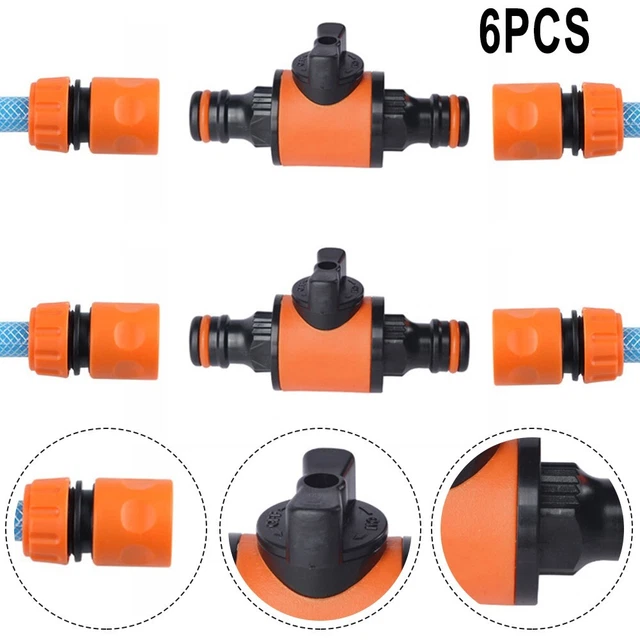 2-Pack Quick-Release In-line Shut-off Valve For-Garden Hose Pipe Quick Connect 2