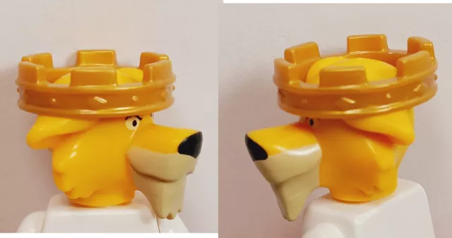 New LEGO King Lion Head Disney PRINCE Big Gold Crown Silly Cat Wild Castle