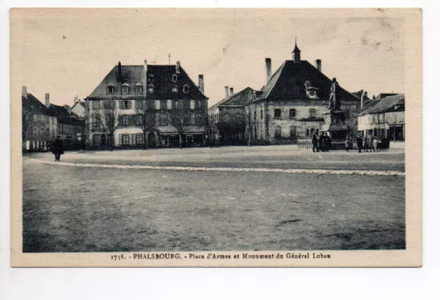 PHALSBURG Pfalsburg Moselle CPA 57 Place of Arms and Monument to General Lobau