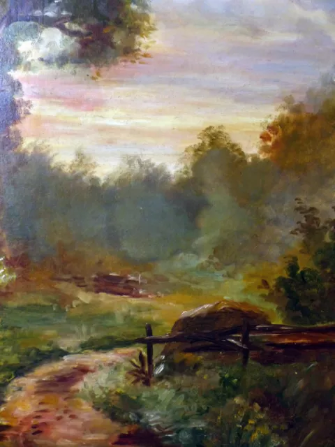 G. Forget, La clairière, huile sur toile, XIXe, Barbizon. 3