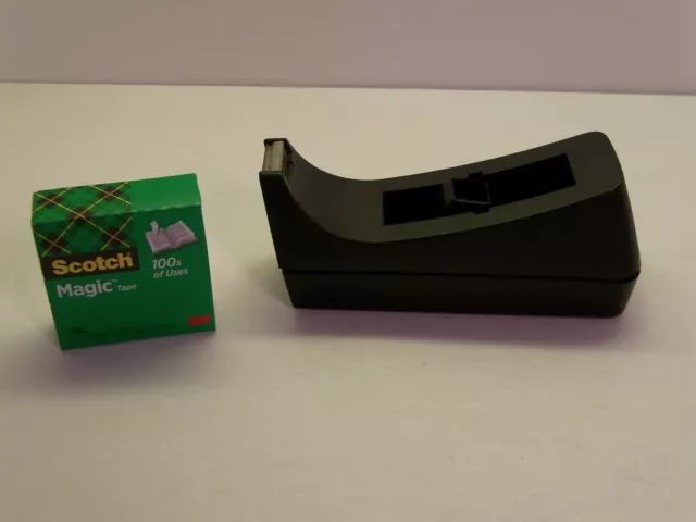 Scotch Classic Desktop Tape Dispenser C-38, Black, with 1 roll tape
